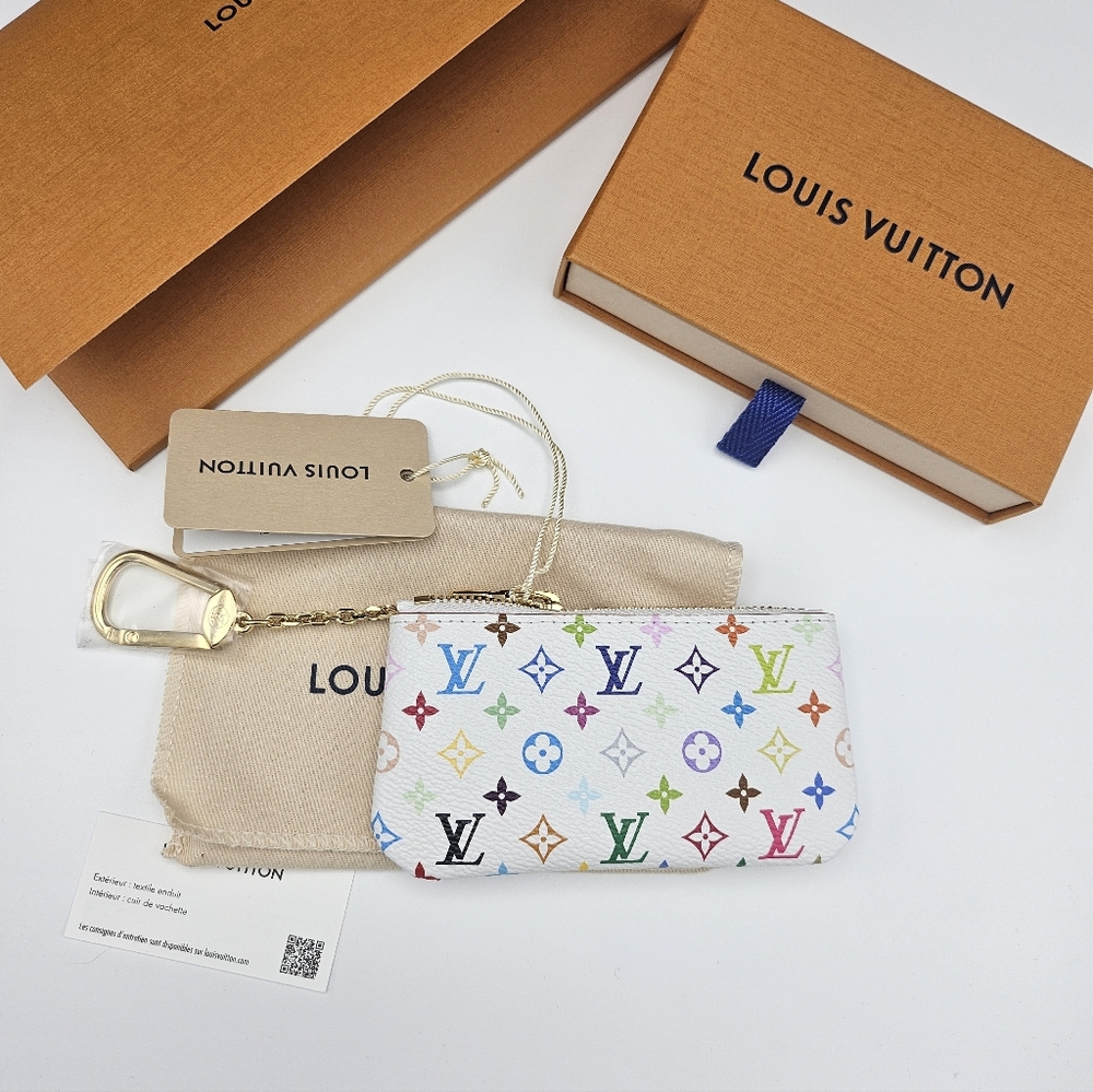 Brand New 2026 Authentic Louis Vuitton Murakami Multicolor Monogram Key Pouch - Picture 7 of 17
